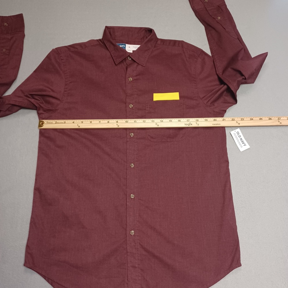 Old Navy Everyday Shirt Mens M Burgundy Raisin Arizona Regular Fit Button Down - Picture 3 of 13